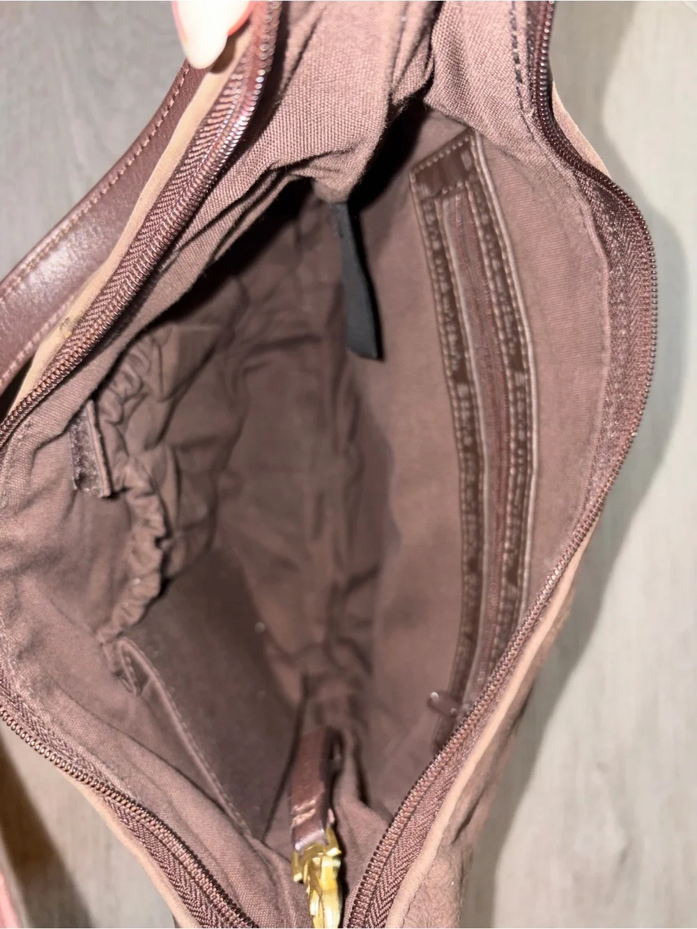 Stone Mountain Accessories Brown Suede Leather Shoulder Hobo Bag